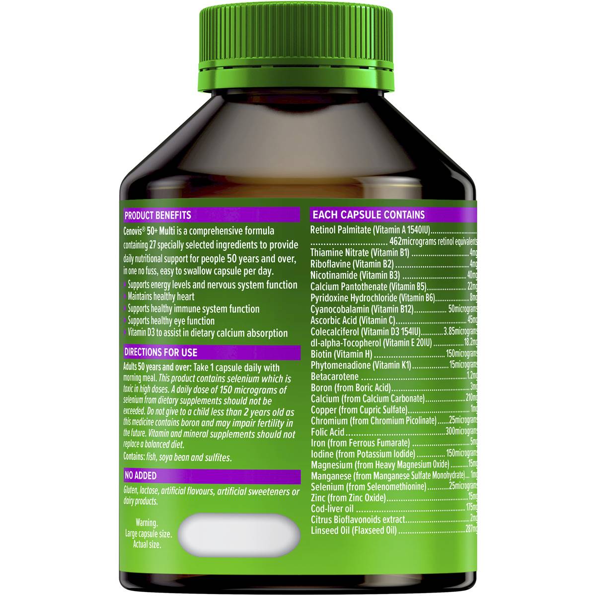 Cenovis 50+ Multi - Once-daily Multivitamin - 100 Capsules