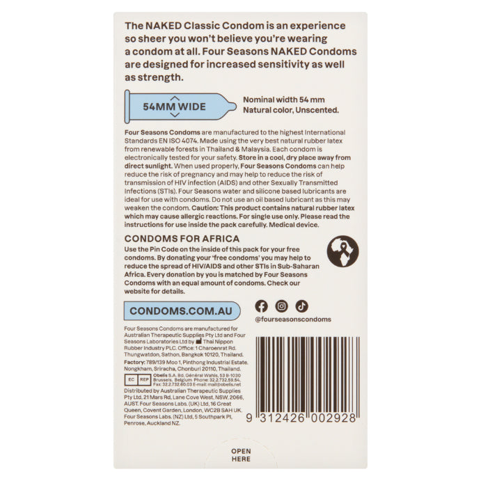 Four Seasons Naked Classic Condoms 12 Pack