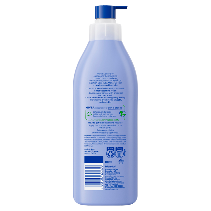 Nivea Oil Infused Coconut and Monoi Oil Body Lotion 400ml