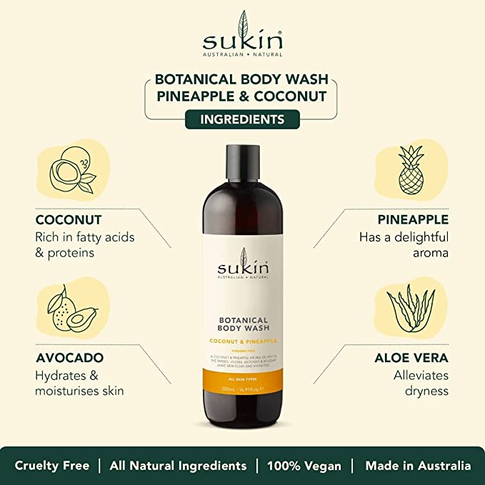 Sukin Botanical Wash Pineapple & Coconut 500ml