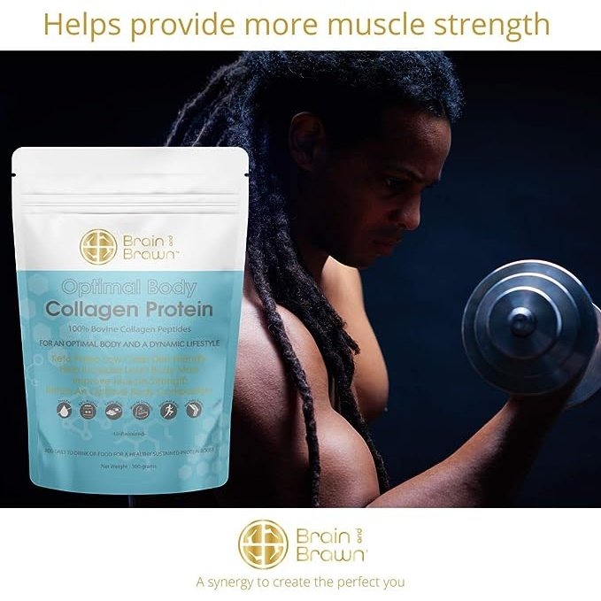 Brain and Brawn Optimal Body Collagen Protein (100% Bovine Collagen Peptides) Unflavoured 300g