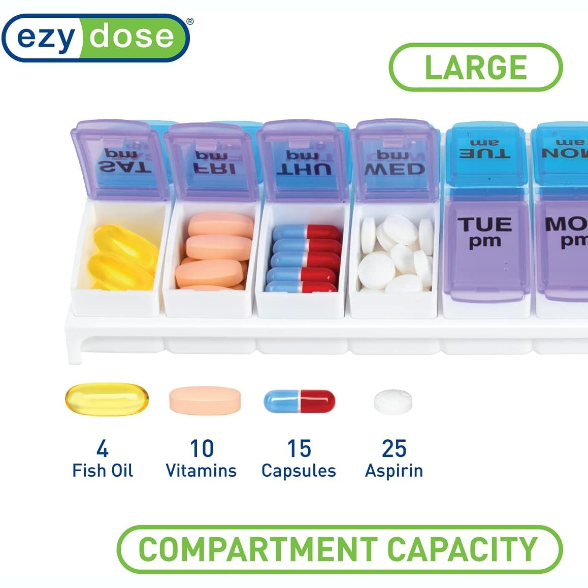 Ezy Dose AM/PM Travel Pill Container