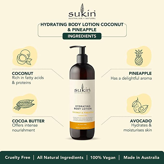Sukin Hydrating Body Lotion Pineapple & Coconut 500ml