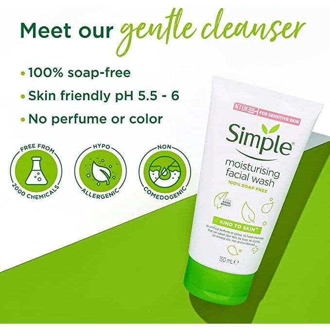 Simple Kind To Skin Facial Wash Moisturising 150ml