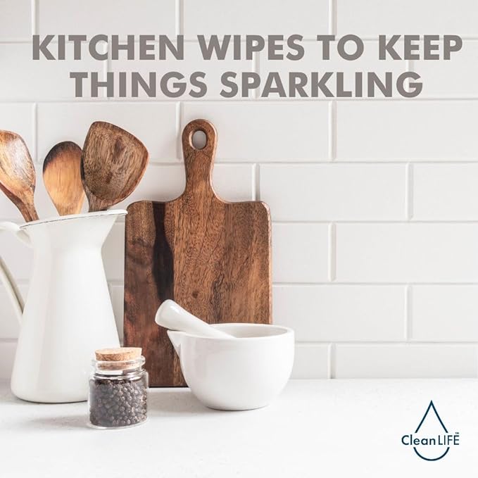 CLEANLIFE Kitchen Plastic Free Wipes Food Safe 25pk