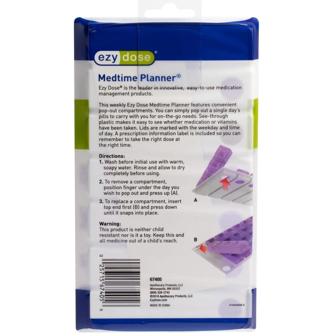 Ezy Dose 1 Day at a Time Pill Case (Assorted Colours)