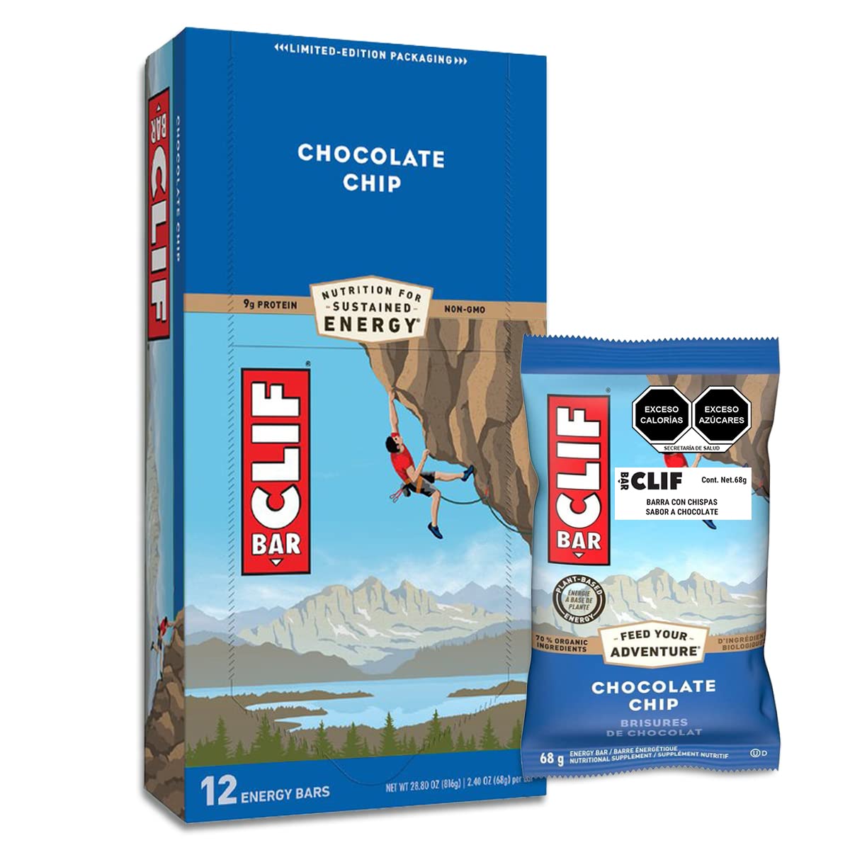 CLIF Energy Bar Chocolate Chip 68g 12PK