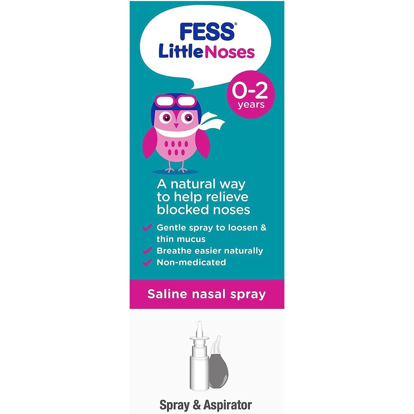 Fess Little Noses Saline Nose Spray + Aspirator 15ml