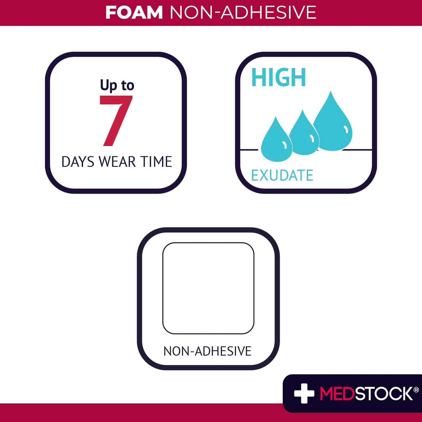 Medstock Foam Non-Adhesive 10 cmx10 cm 2Pack