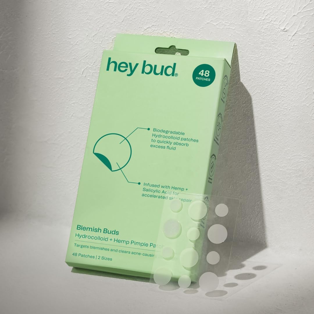 Hey Bud Hydrocolloid + Hemp Acne Patches 48 Patches