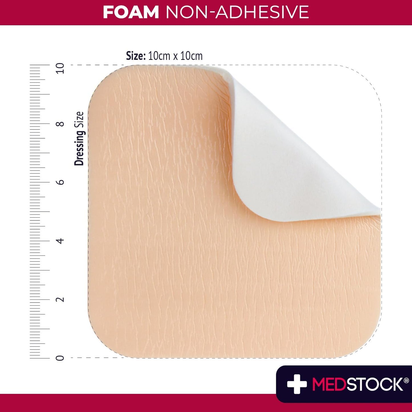 Medstock Foam Non-Adhesive 10 cmx10 cm 2Pack