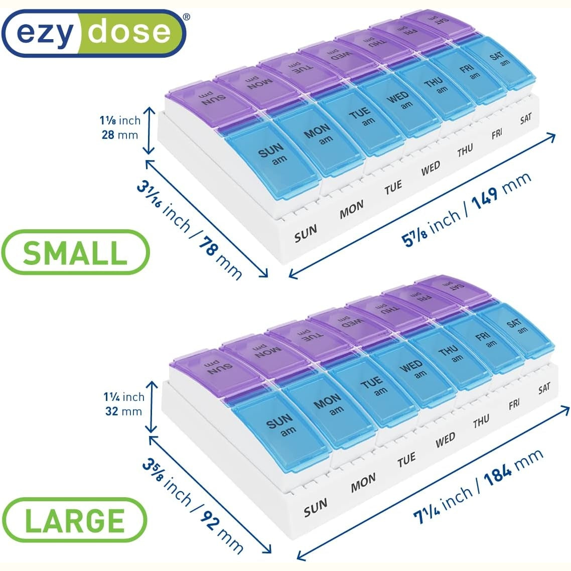 Ezy Dose AM/PM Travel Pill Container