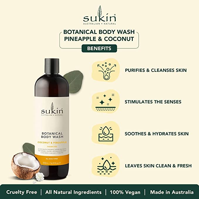 Sukin Botanical Wash Pineapple & Coconut 500ml