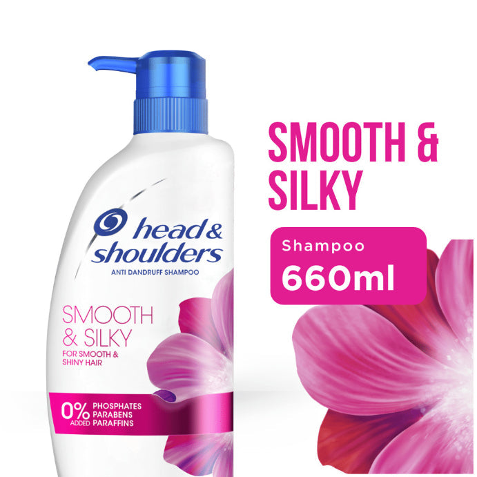 Head & Shoulders Smooth & Silky Anti Dandruff Shampoo for Smooth & Silky Hair 660ml