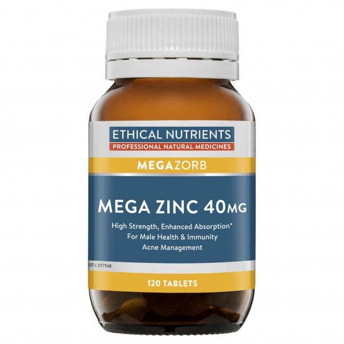 Ethical Nutrients Mega Zinc 40mg 120 Tablets