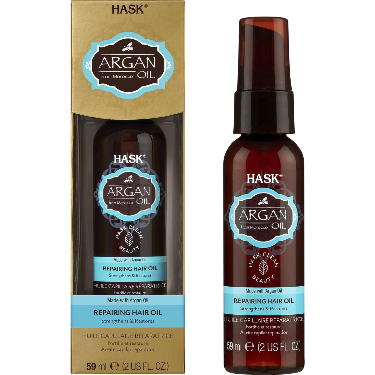 HASK ARGAN REPAIR SHINE OIL 59ML PUMP