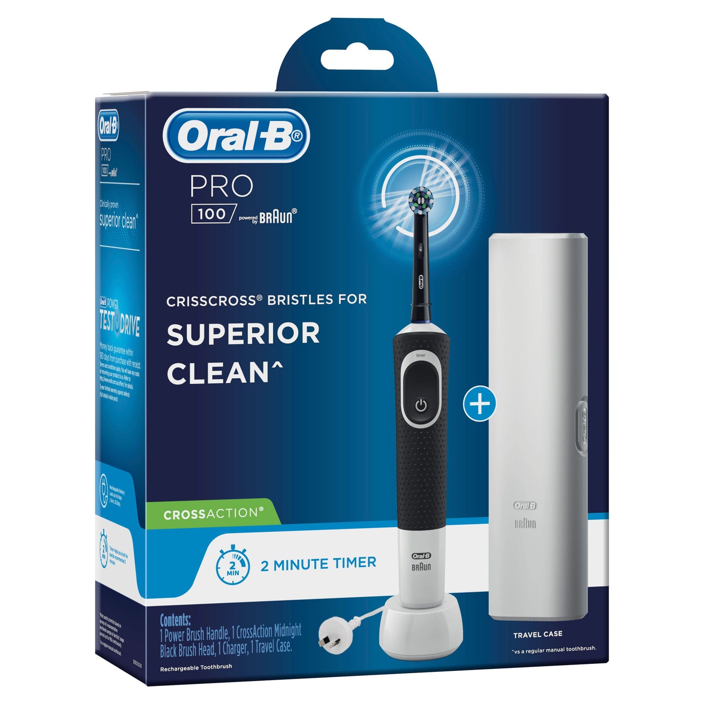 Oral B Pro 100 Cross Action Power Toothbrush Black