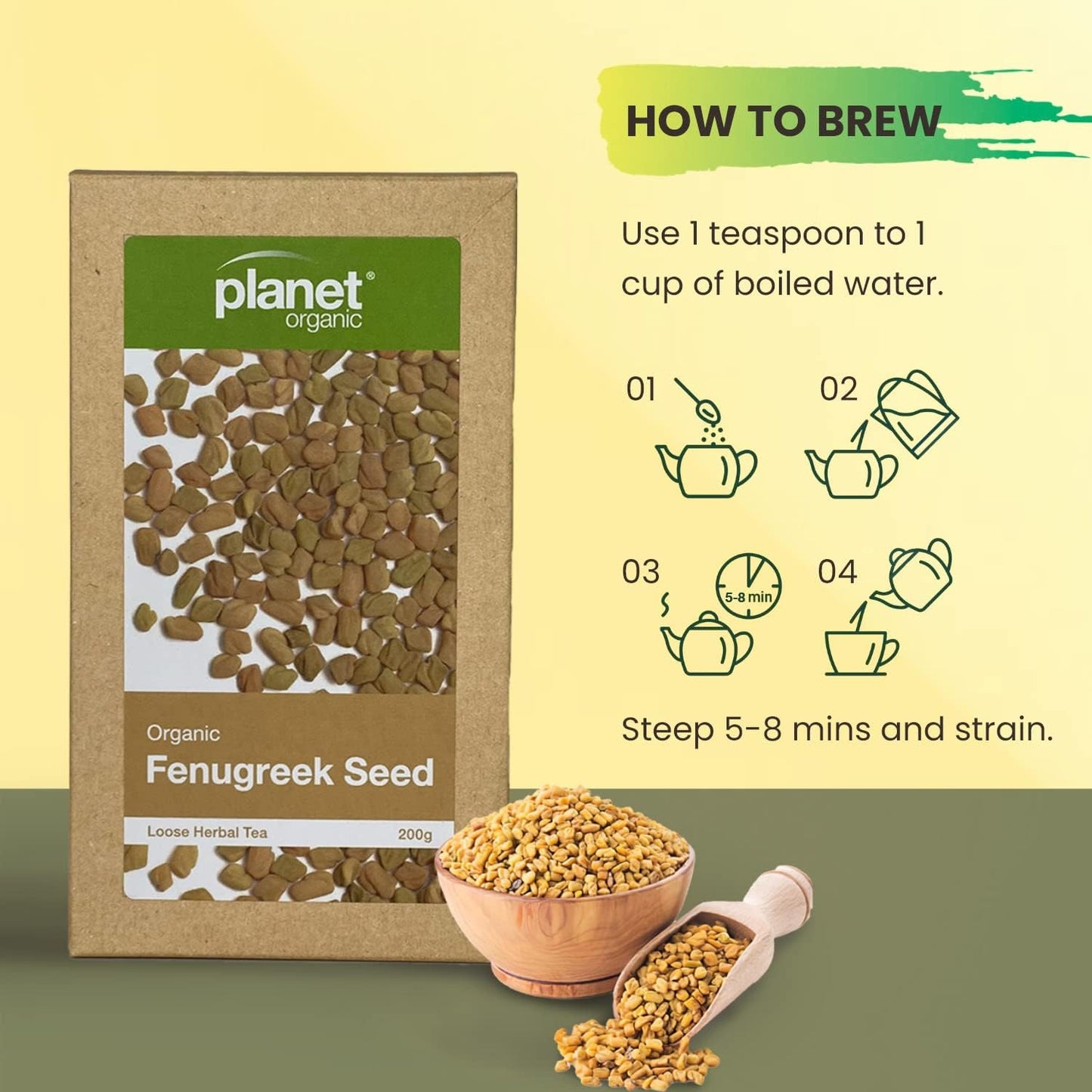 Planet Organic Organic Fenugreek Seed Loose Leaf Tea 200g