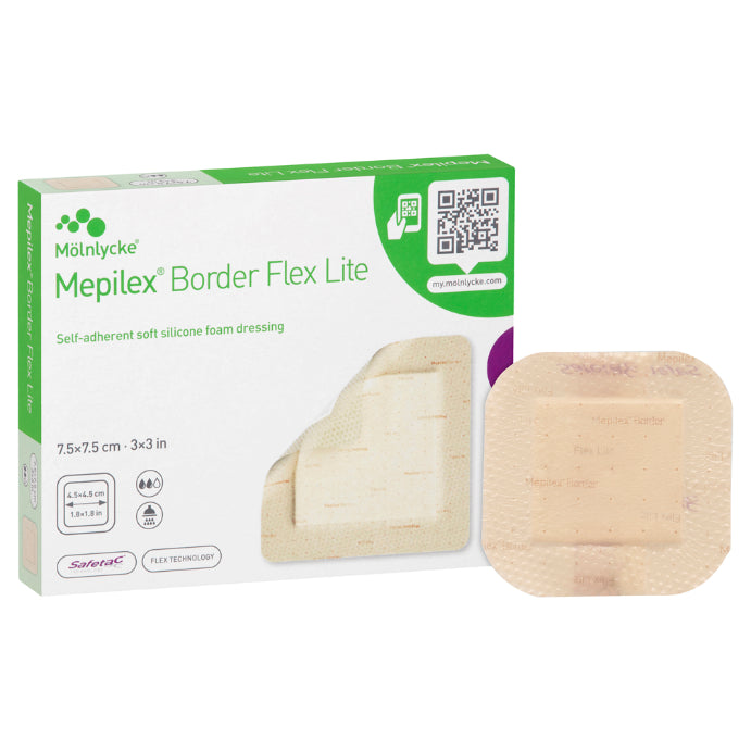 Molnlycke Mepilex Border Flex Lite 7.5cm X 7.5cm Dressings 5 Pack