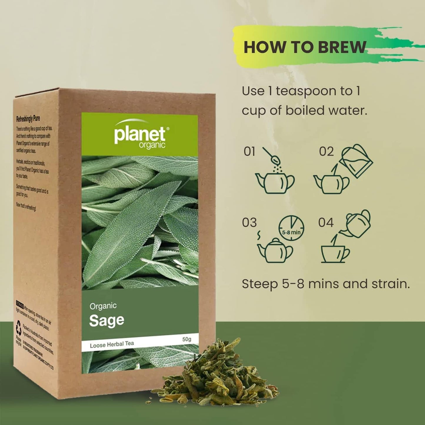Planet Organic Organic Sage Loose Leaf Tea 50g