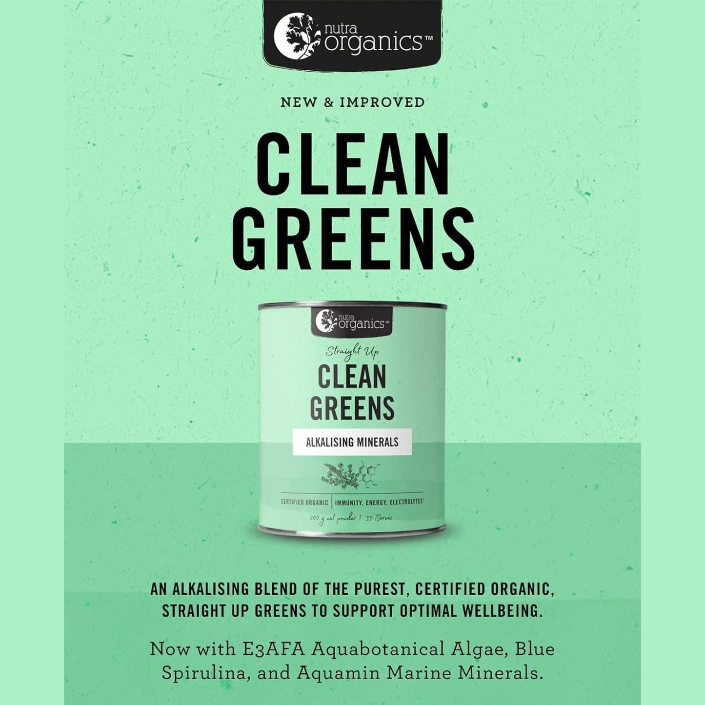 Nutra Organics Organic Clean Greens Straight Up 200g