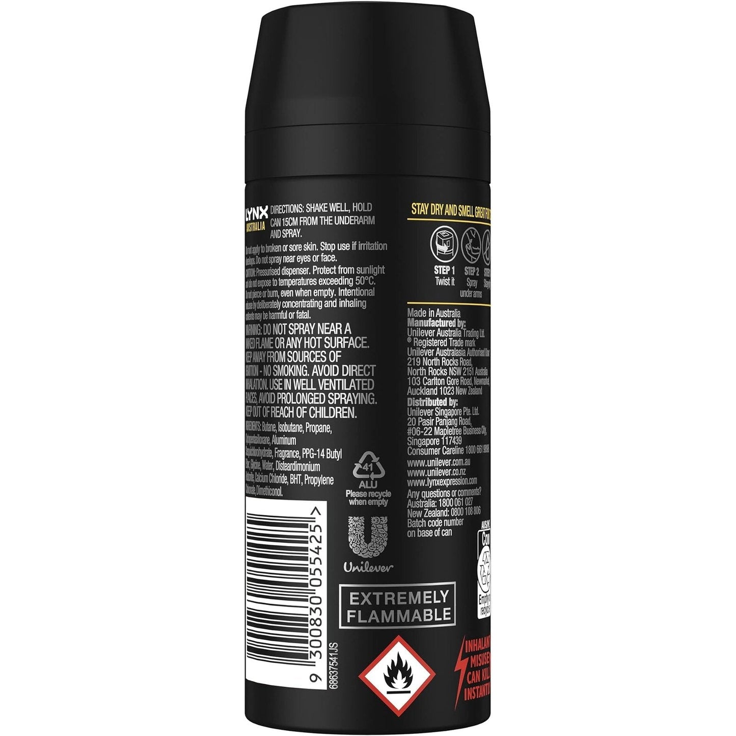 Lynx Deodorant Antiperspirant Australia 165ml