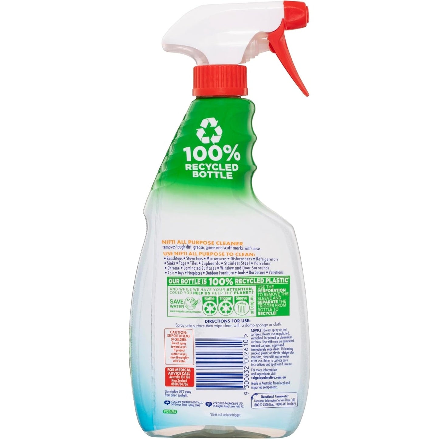 Nifti Hardworking Multipurpose Cleaner Trigger, 500ml, All Purpose Surface Spray