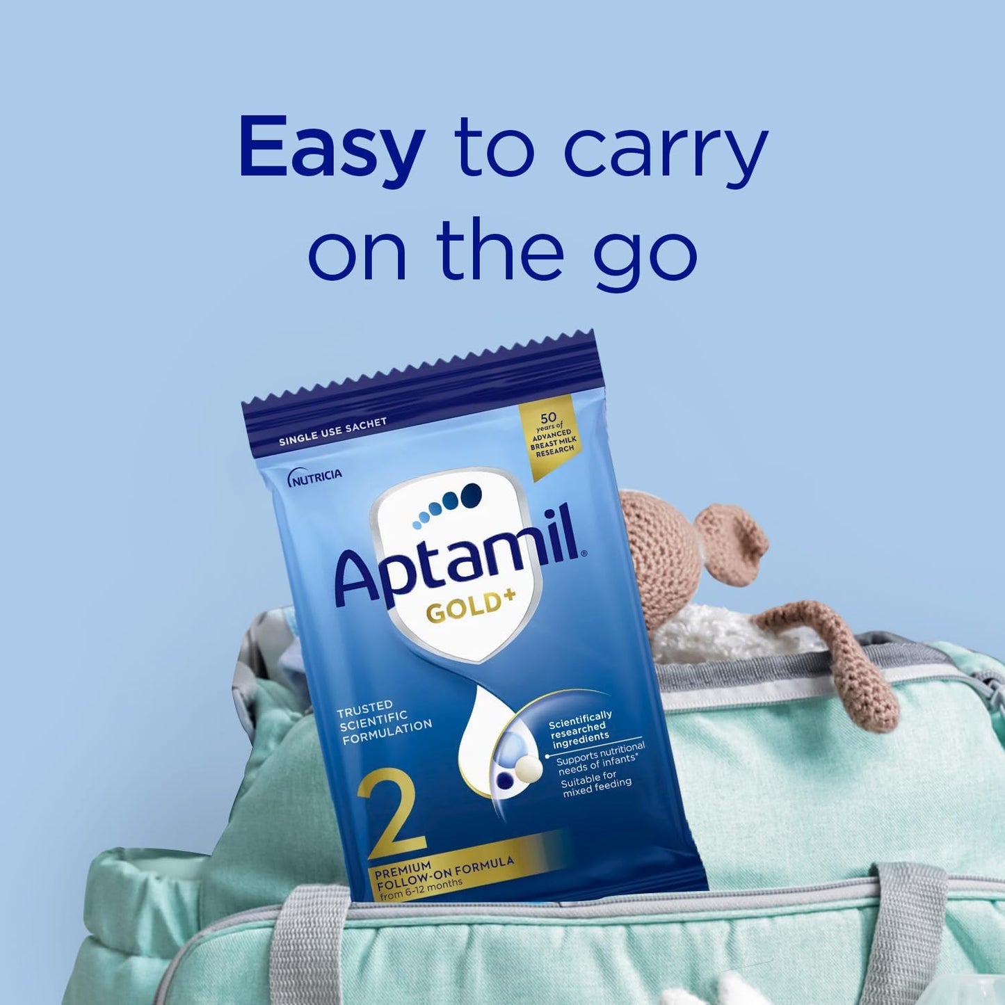 Aptamil Gold+ 2 Baby Follow-on Formula Powder Sachets From 6-12 Months 4 Pack 30.8g