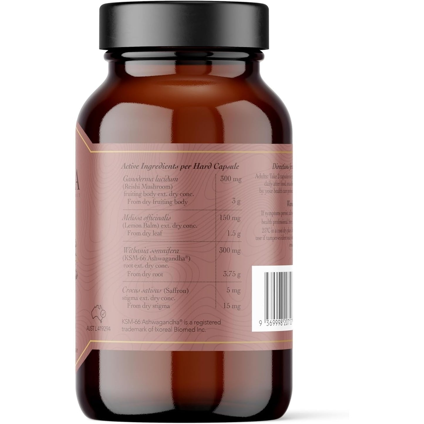 RITUA STRESS Saffron Ashwagandha LemonBalm Reishi 60 Caps
