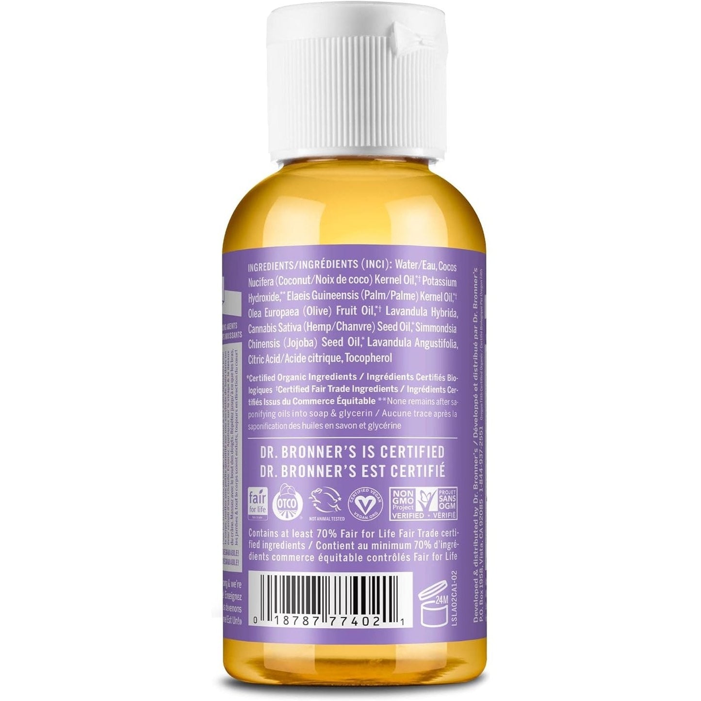 Dr. Bronner's Pure-Castile Soap Liquid (Hemp 18-in-1) Lavender 59ml