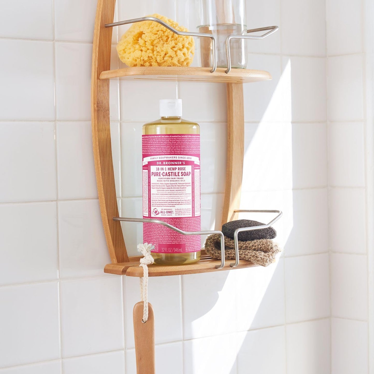 Dr. Bronner's Pure-Castile Soap Liquid (Hemp 18-in-1) Rose 946ml