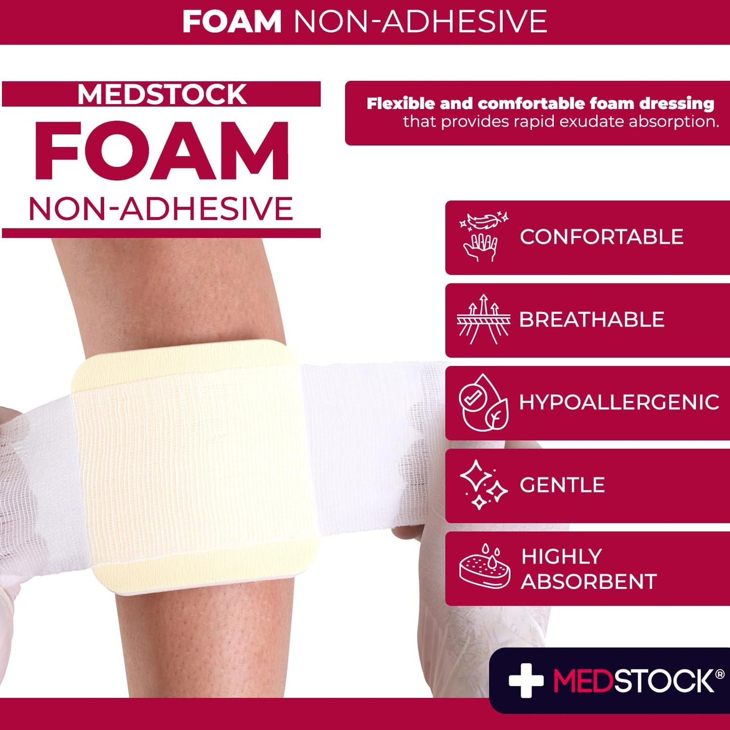 Medstock Foam Non-Adhesive 10 cmx10 cm 2Pack