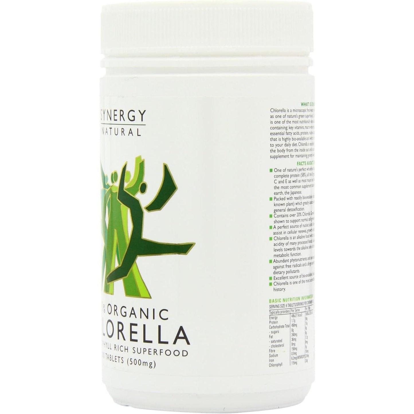 Synergy Natural Organic Chlorella 500mg 1000t