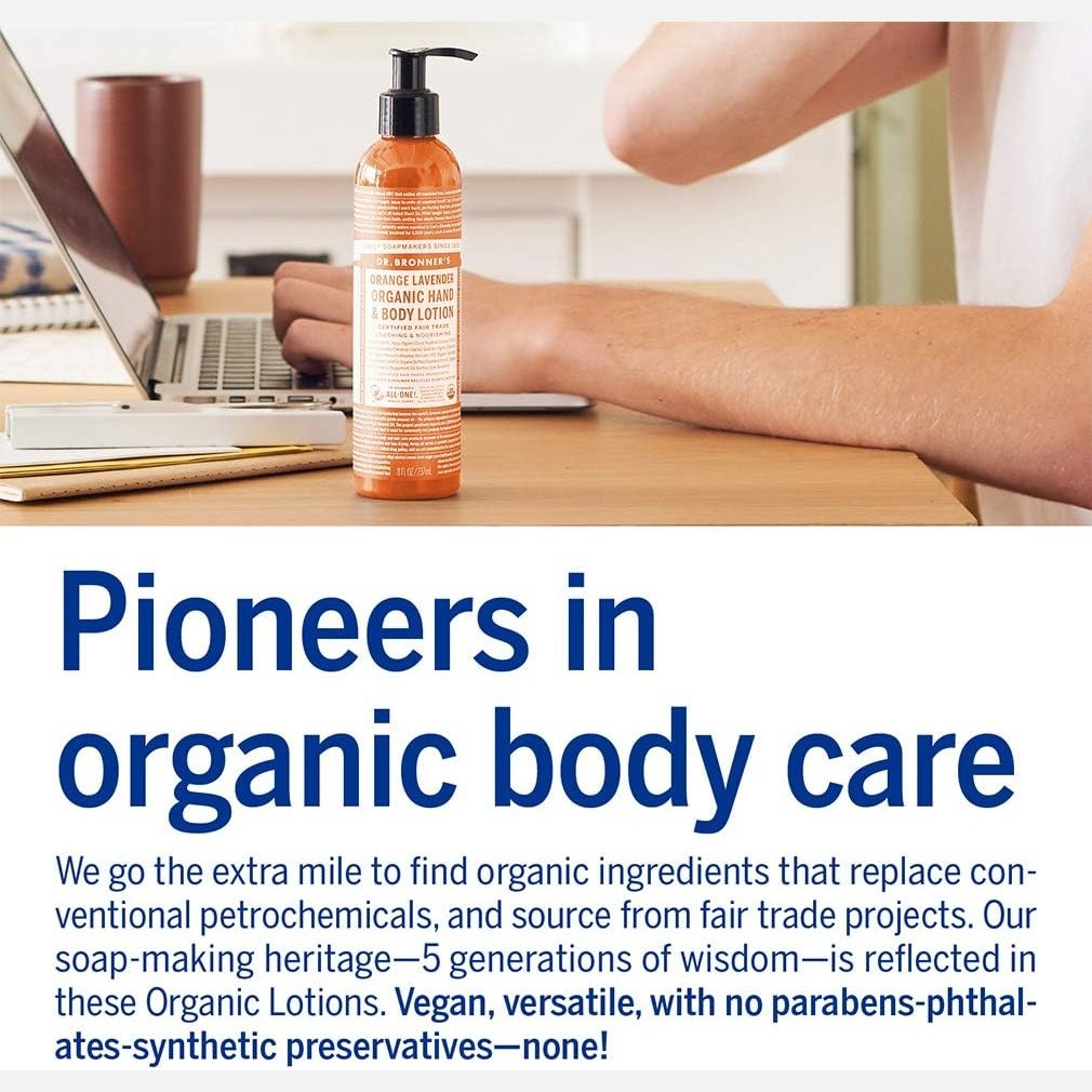 Dr. Bronner's Organic Hand & Body Lotion Orange Lavender 237ml