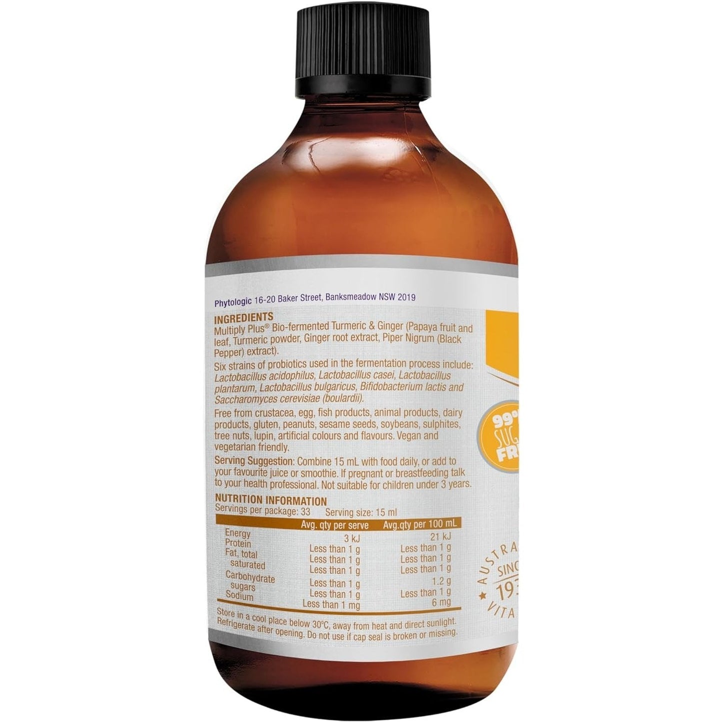 Henry Blooms Bio-Fermented Turmeric (with Ginger and Black Pepper) 500ml