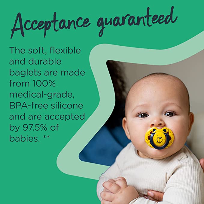 Tommee Tippee Closer To Nature Night Time Soothers 0-6 Months 2 Pack (Colours May Vary)