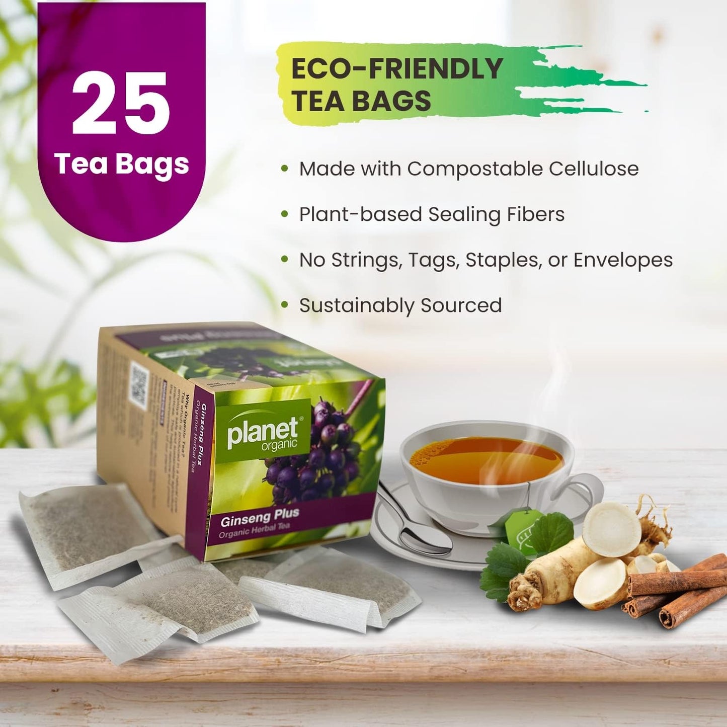 Planet Organic Organic Siberian Ginseng Root Loose Leaf Tea 75g