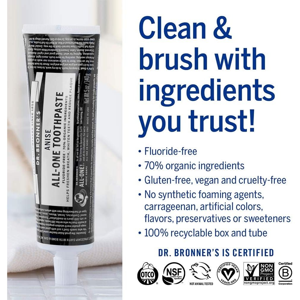 Dr. Bronner's Toothpaste (All-One) Anise 140g
