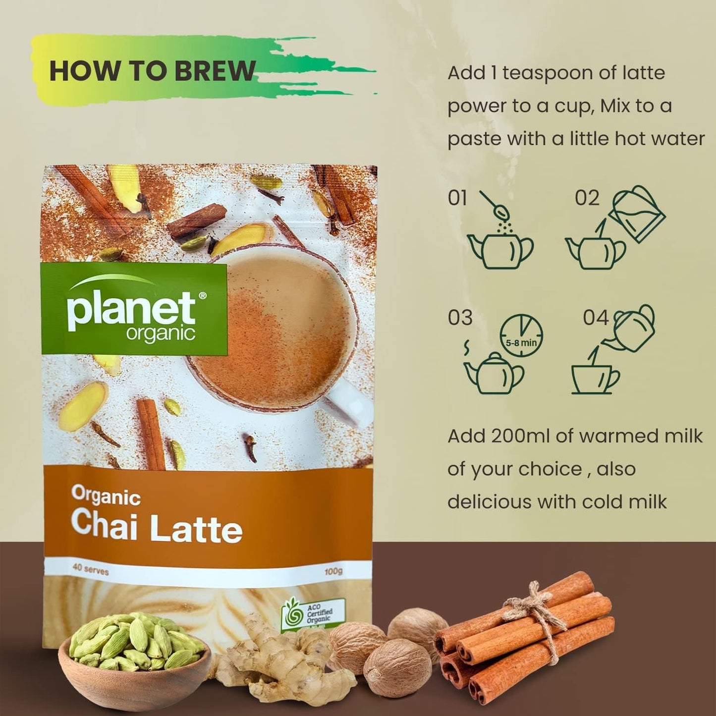 Planet Organic Organic Chai Latte 100g