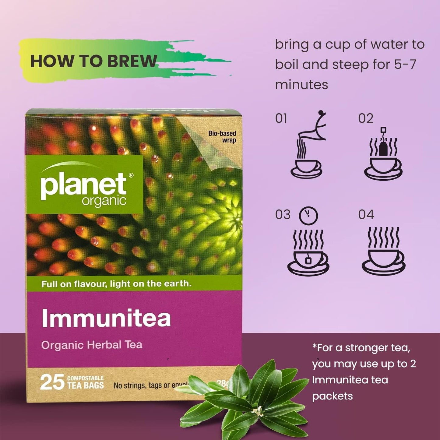 Planet Organic Organic Immunitea Herbal Tea x 25 Tea Bags