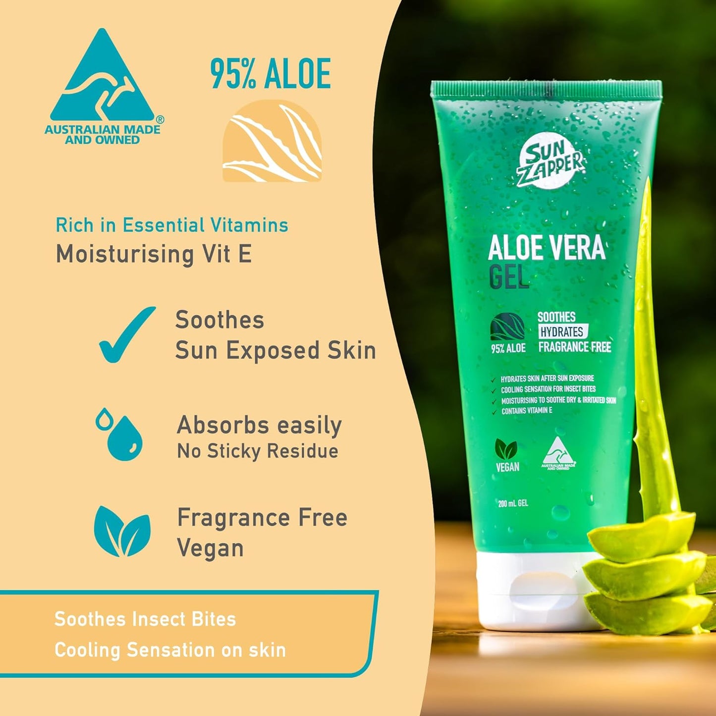 SUN ZAPPER ALOE VERA GEL 200ML