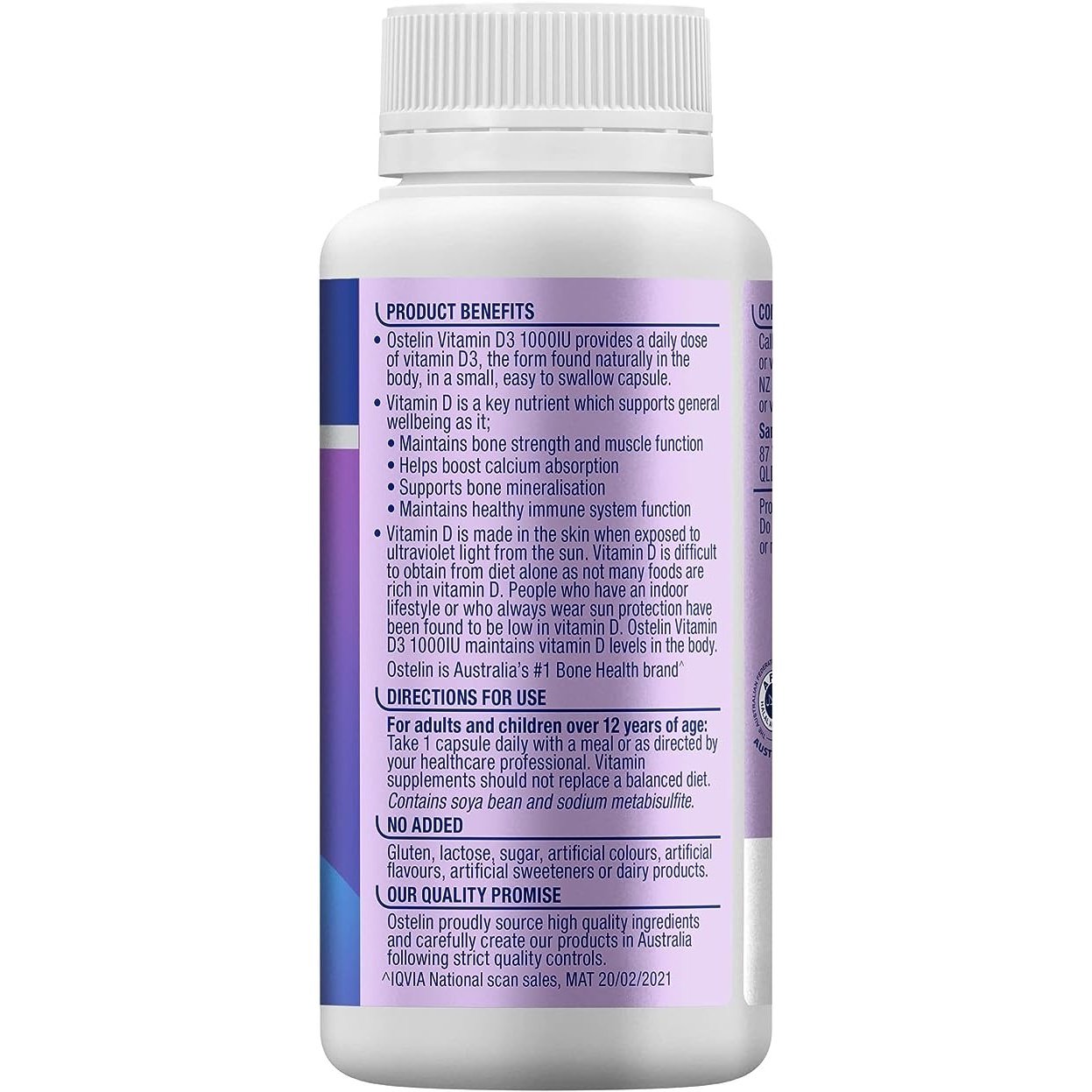 OSTELIN Vitamin D3 1000IU 250 Capsules