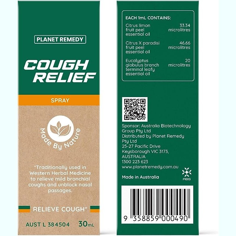 Planet Remedy Cough Relief Spray 30mL