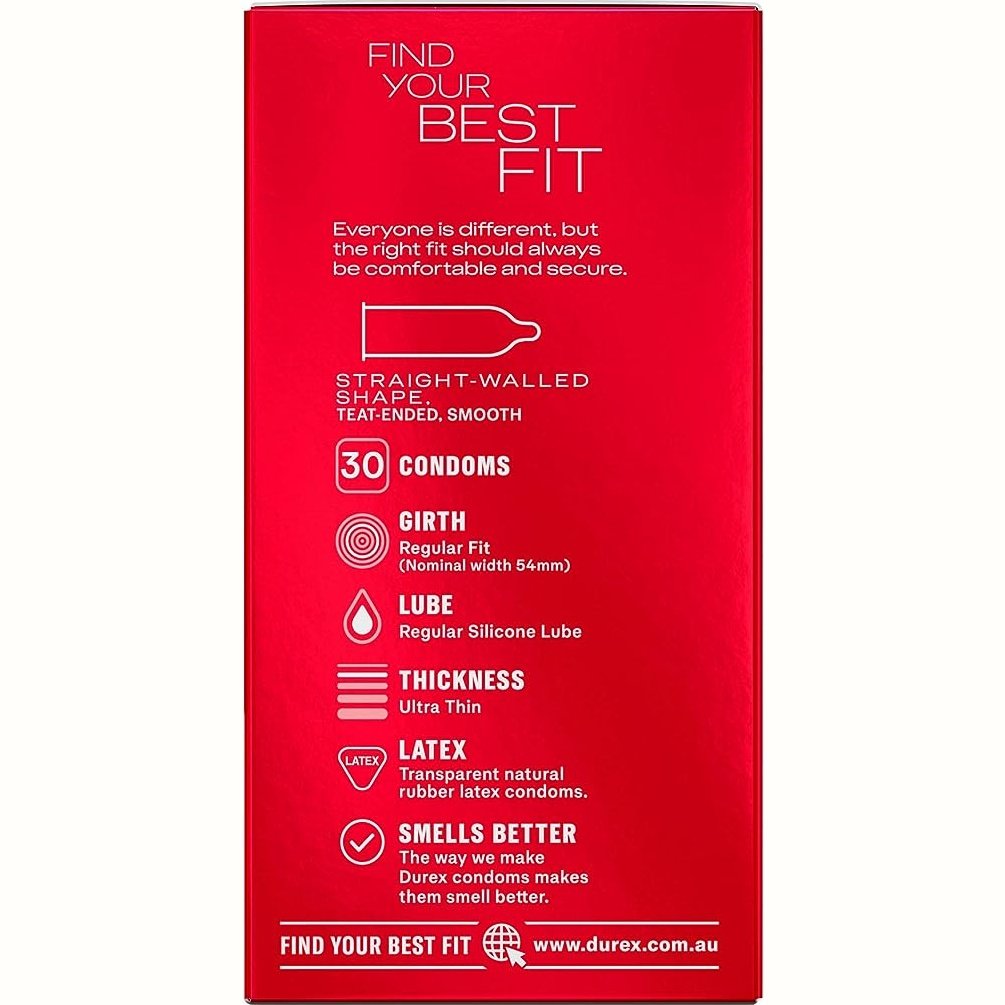 Durex Thin Feel Latex Condoms 30 Pack