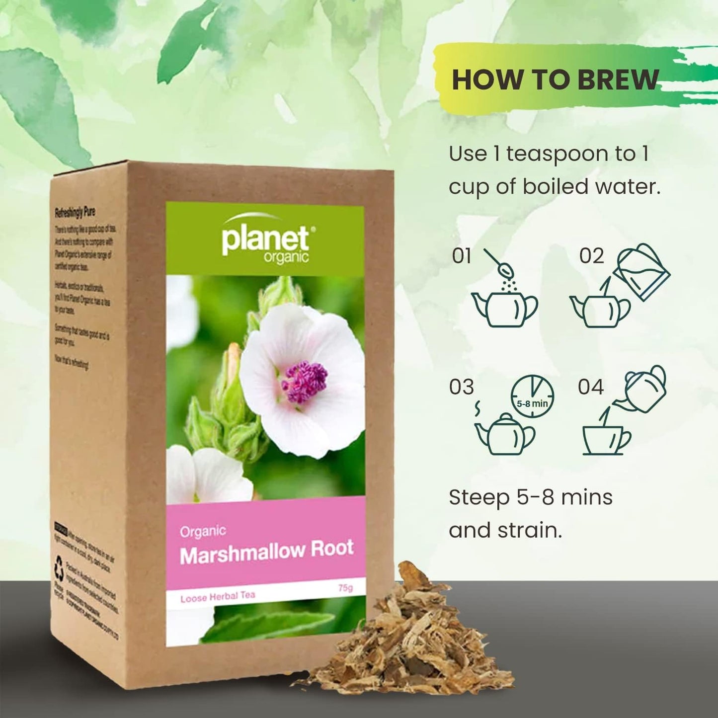 Planet Organic Organic Marshmallow Root Loose Leaf Tea 75g