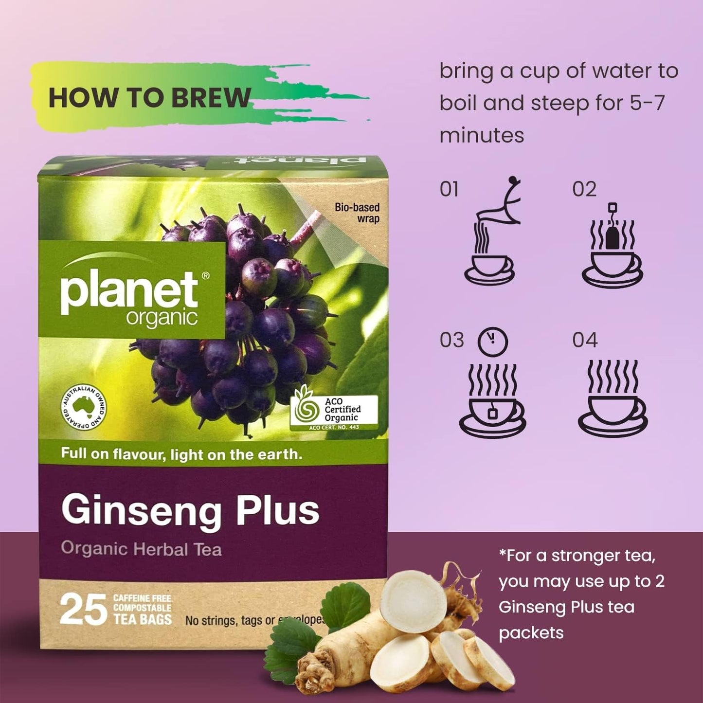 Planet Organic Organic Siberian Ginseng Root Loose Leaf Tea 75g