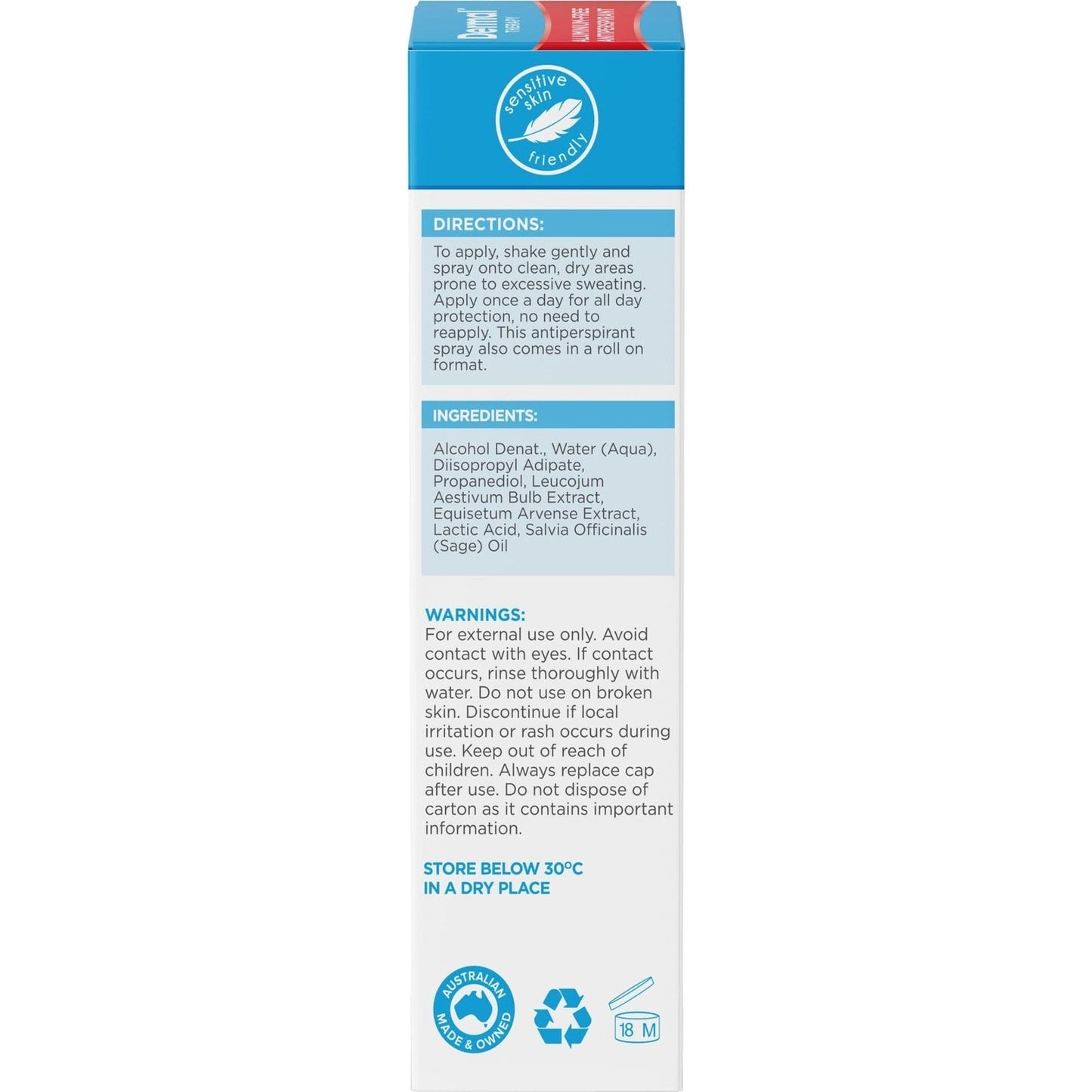 Dermal Therapy Sweat Control Spray 60ml