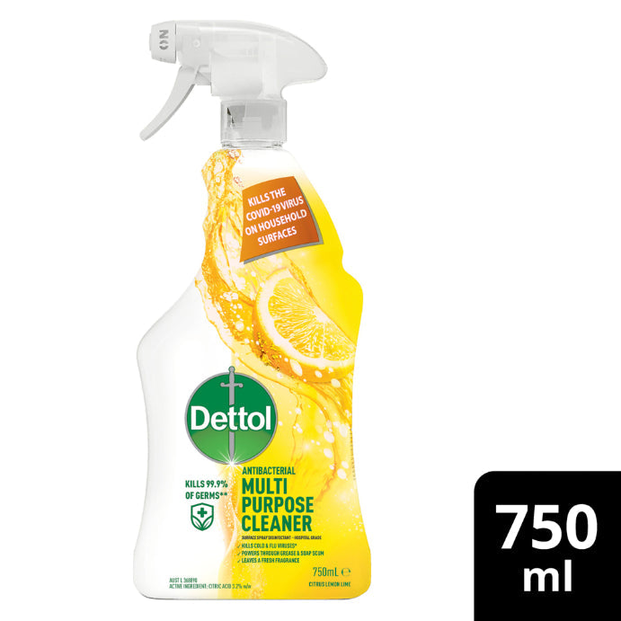 Dettol Antibacterial Multipurpose Cleaner Surface Spray Disinfectant Citrus Lemon Lime 750ml