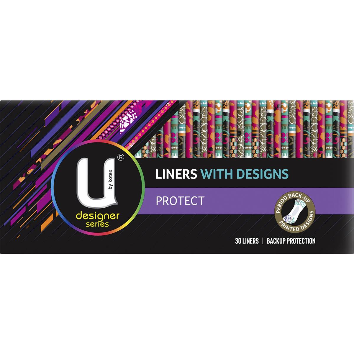 U By Kotex Designer Series Liners Protect Liners 30 Pack