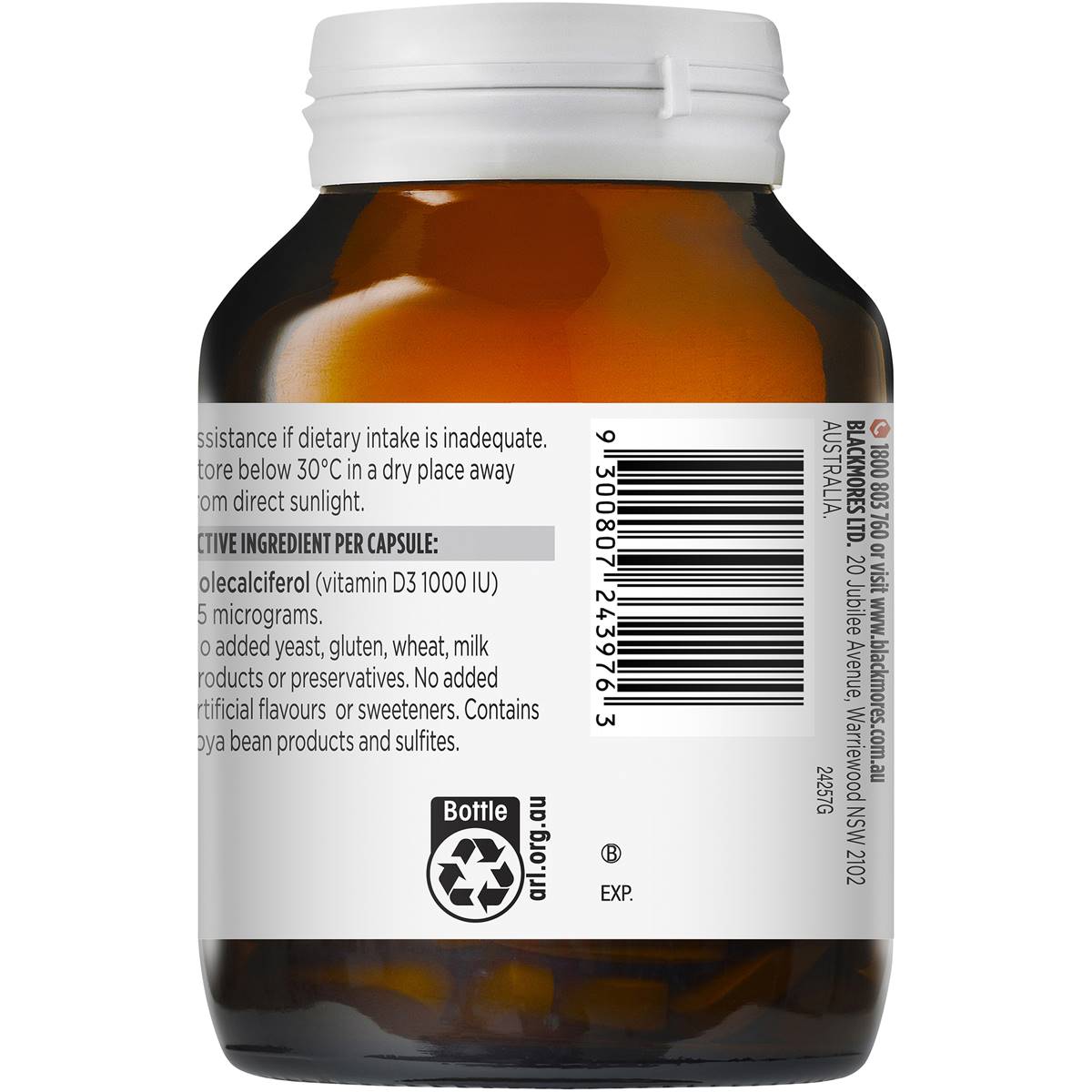Blackmores Vitamin D3 1000IU 200 Capsules